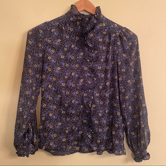 Frnch Long-sleeve Floral Ruffle Top. Size XS. EUC - Picture 11 of 11
